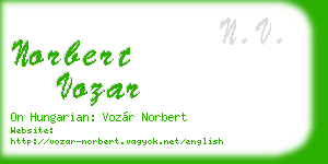 norbert vozar business card